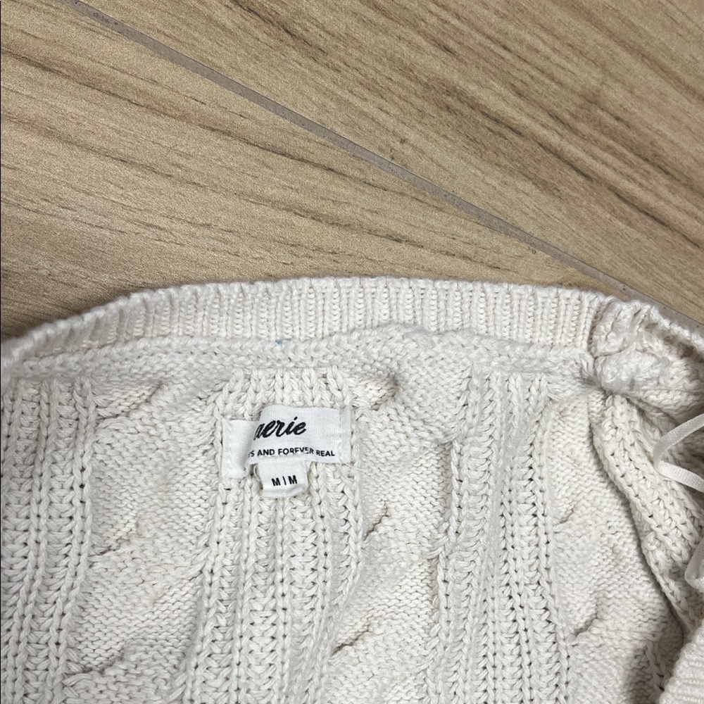 Aerie Cream Cable Knit Cardigan - Picture 2 of 6